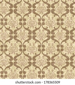 Retro textured ornamental floral wallpaper