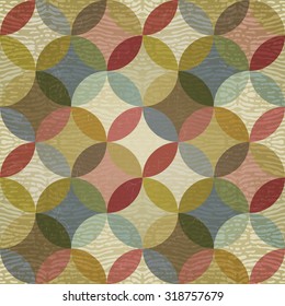 Retro textured pattern of  devided circles