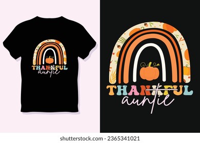 retro thankful auntie  t shirt design