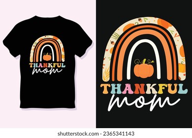 retro thankful mom t shirt,thanks giving t shirt design