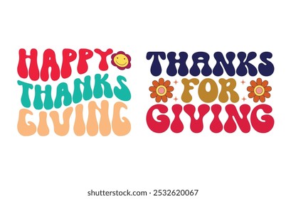 Retrô Thanksgiving Bundle Camisa de Ação de Graças outono outono Camisa de Ação de Graças Groovy Than
