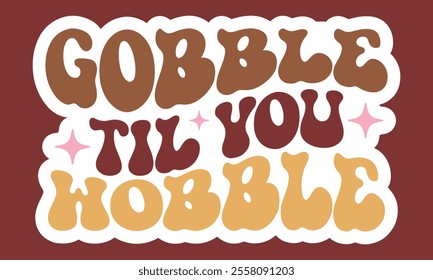 Retro ,Thanksgiving Stickers, Design,And Single Design,