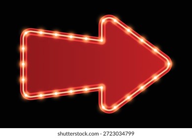 Caja temática retro, con tira de luz en el borde, y bombillas brillantes a cada distancia.