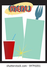 A Retro Themed Diner Menu Background