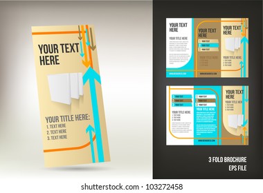 retro three fold brochure template