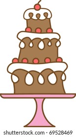retro three layer cake