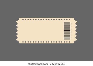 Ticket retro, maqueta de Cupón. Diseño de Plantilla para espectáculos, eventos, tarjetas de embarque.