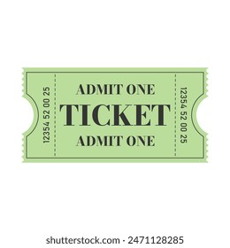 Retro ticket design template. Admit one. Ticket for cinema, movie, circus, carnival, film, festival, etc. Vector illustration