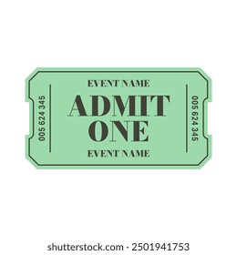 Retro ticket design template. Admit one. Ticket for cinema, movie, circus, carnival, film, festival, etc. Vector illustration