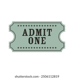 Retro ticket design template. Admit one. Ticket for cinema, movie, circus, carnival, film, festival, etc. Vector illustration