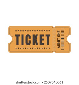 Retro ticket design template. Admit one. Ticket for cinema, movie, circus, carnival, film, festival, etc. Vector illustration