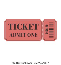 Retro ticket design template. Admit one. Ticket for cinema, movie,circus,carnival, film,festival etc. Vector illustration