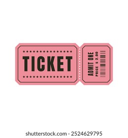 Retro ticket design template. Admit one. Ticket for cinema, movie, circus, carnival, film, festival, etc. Vector illustration