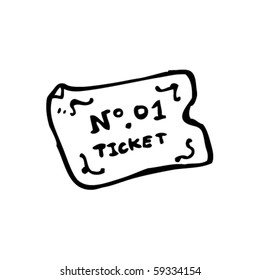 retro ticket drawing