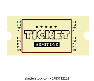 Retro ticket. Minimalistic travel pass. Travel by public transport for one person. Vector. Illustration. Background. Travel