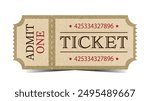 Retro ticket. Movie ticket icon