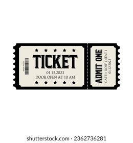 Retro Ticket templates on white background. Vector art  illustration