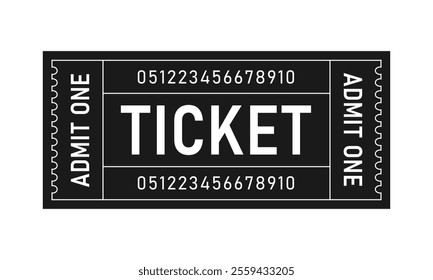 Retro Ticket Vector Illustration. Event admission, entrance pass. Ticket for cinema, movie, circus, theater, film, festival, casino, club, music etc.