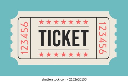 Retro ticket. Vintage. Old style. Classic vintage retro ticket for movies parties, cinema, theatre, circus and other events.