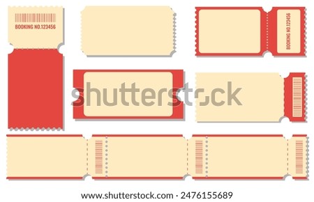 Retro tickets. Coupon vector templates.Paper tickets stubs and entrance pass set.Vector illustration EPS 10