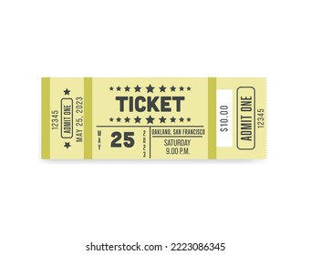 Retro tickets. Vintage. Old style. Classic vintage retro ticket for movies parties, cinema, theatre, circus and other events.