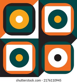Retro tile print! Pattern is vector, scalable, editable and high-resolution for web and print use.