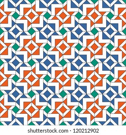 Retro Tiles Pattern Inspired by Islamic Geometric Art
