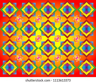 Retro Tiles Pattern Inspired  Islamic Geometry multi color. Byzantine stained glass. Modern mosaic floral texture of geometric ornament. Vector for interior design, printing, wallpaper, decor, fabric
