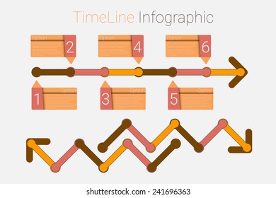 Retro Timeline Infographic, Eps10 vector for your design