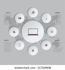 Retro Timeline Infographic, Vector design