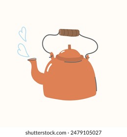 Retro tin teapot for cozy tea time