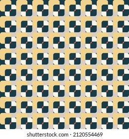 Retro Pequeñas Cuadrados Patrón Geométrico Sin Marea Color De Moda Moderno Elegante Estilo Concepto Minimalista Fondo Pastel de la Marina Amarilla Tonos Azules