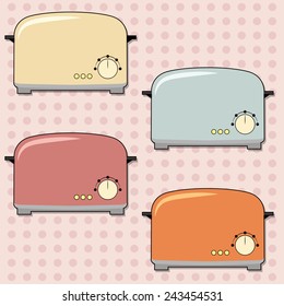 Retro Toaster Background Illustration Vector Format Vector (Royalty Free) 243454531