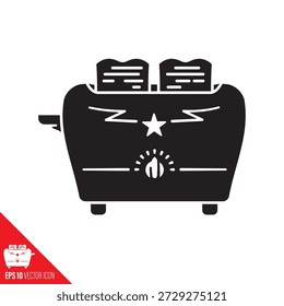 Retro-Toaster, Vektorsymbol für den National Toast Day am 29. Februar