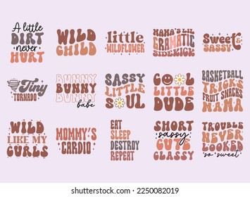 Retro Toddler Funny Kids Bundle for T-shirt design or others.