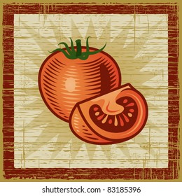 Retro tomato. Vector