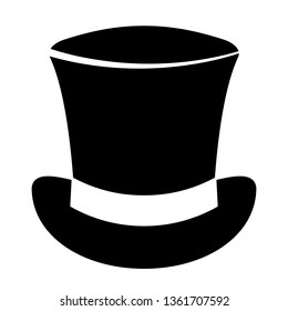 Retro top hat vector icon isolated on white background