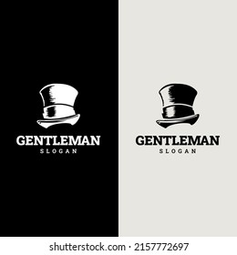 Retro top hat vector icon. Magician Hat Icon Vector Template Flat Design