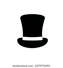 Retro top hat vector icon. Simple Illustration isolated on white background. Vector illustration.