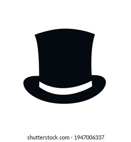 Retro-Tophat, Vektorsymbol einzeln auf weißem Hintergrund. Vektorgrafik