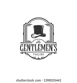 Retro tophat vector icon on white background