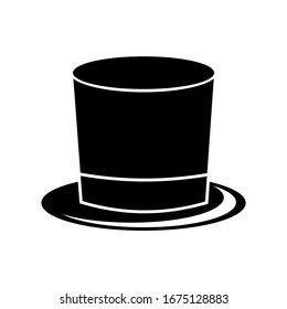 Retro tophat vector icon on white background