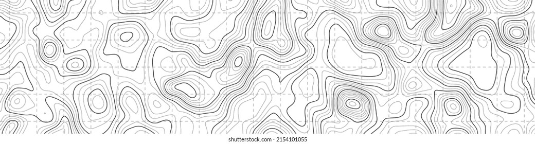 Retro topography map. White geographic contour map. Abstract outline grid.