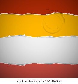 Retro Torn Paper Background with Cup Print