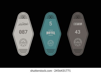 Retro Tosca Hotel Motel Vector de llavero