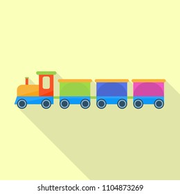 Retro toy train icon. Flat illustration of retro toy train vector icon for web design