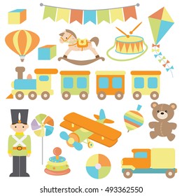 Retro toy vector cartoon illustration