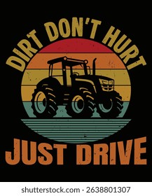 Retro Tractor Illustration for T-Shirts and Merchandise