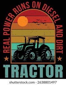 Retro Tractor Illustration for T-Shirts and Merchandise