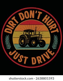 Retro Tractor Illustration for T-Shirts and Merchandise